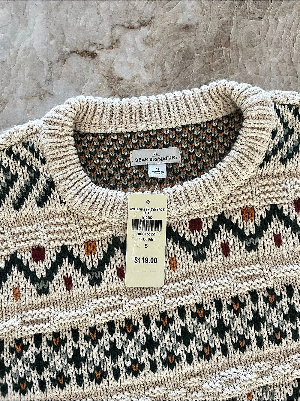 LL Bean Signature Cotton Sweater Size Small NWT
